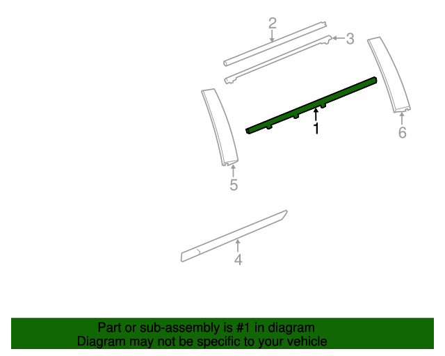 20152020 GM Bright Chrome Passenger Side Rear Side Door Window Belt