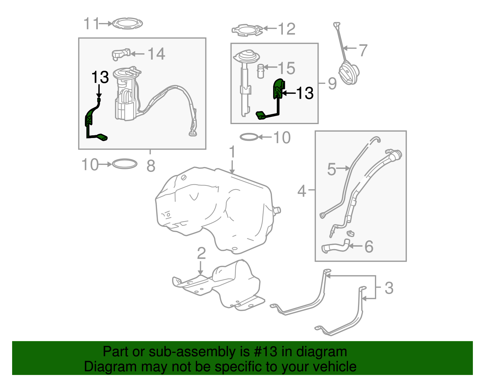 Fuel Tank Fuel Pump Module Kit with Level Sensor and Seal - GM (19370695)