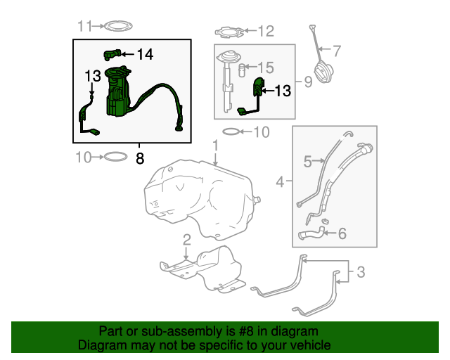 Fuel Tank Fuel Pump Module Kit with Level Sensor,Seals and Fuel Tank
