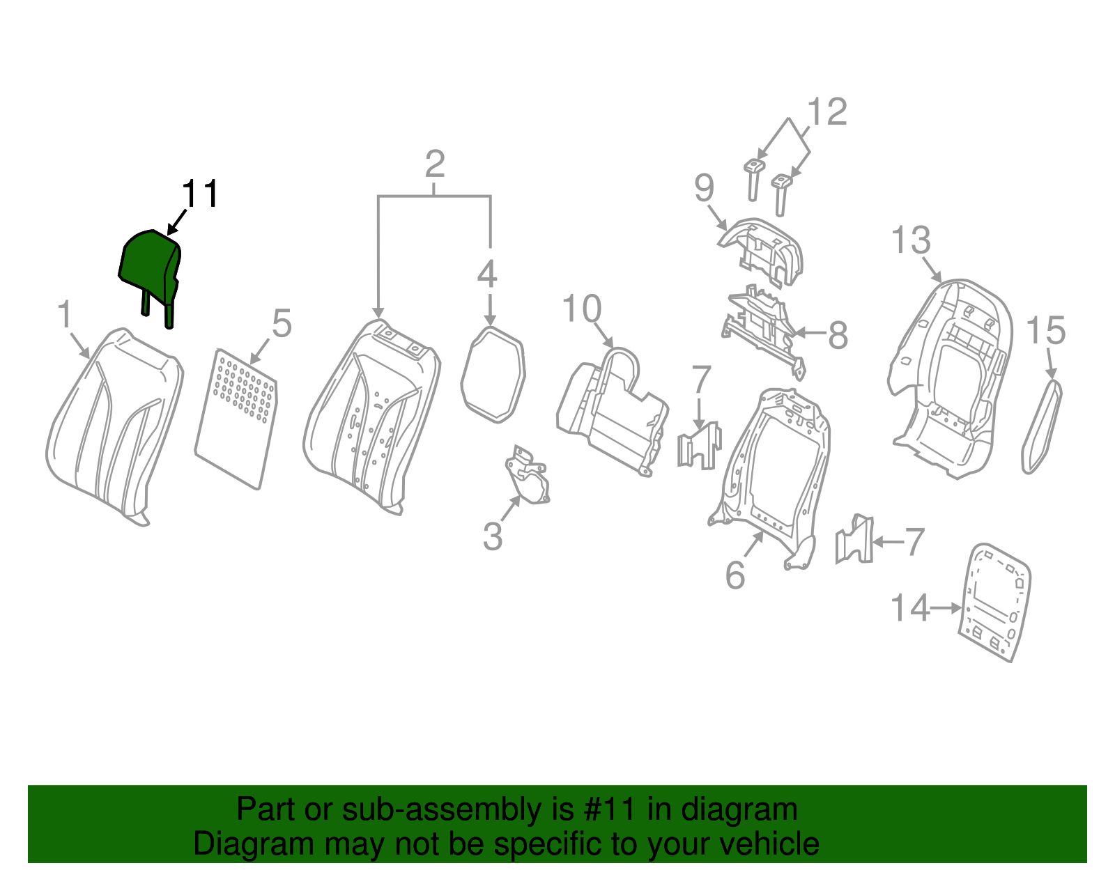 Headrest - Ford (HA1Z-58611A08-CA)