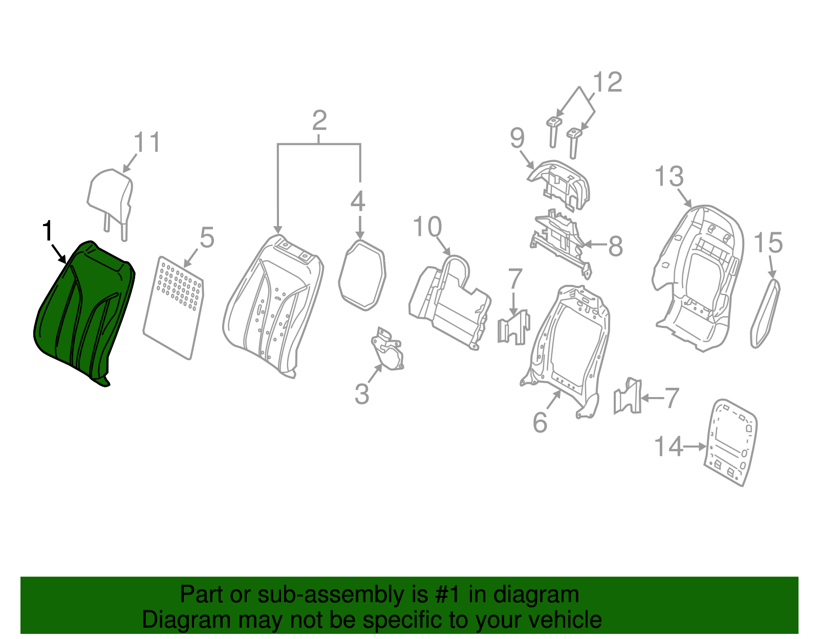 Seat Back Cover - Ford (HA1Z-5864416-JA)