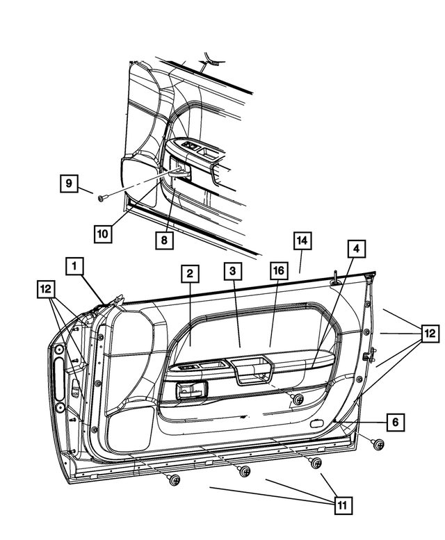 20082011 Dodge Challenger Door Belt Molding Kit 68071960AA Mopar