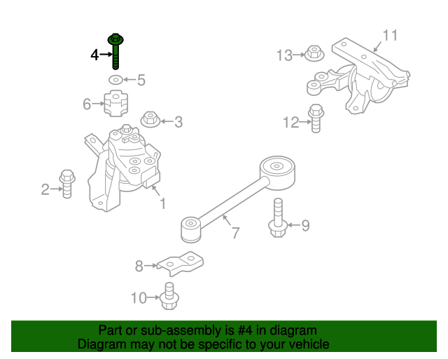 MF911387 - Engine Bracket Bolt 2014-2018 Mitsubishi | Mitsubishi 