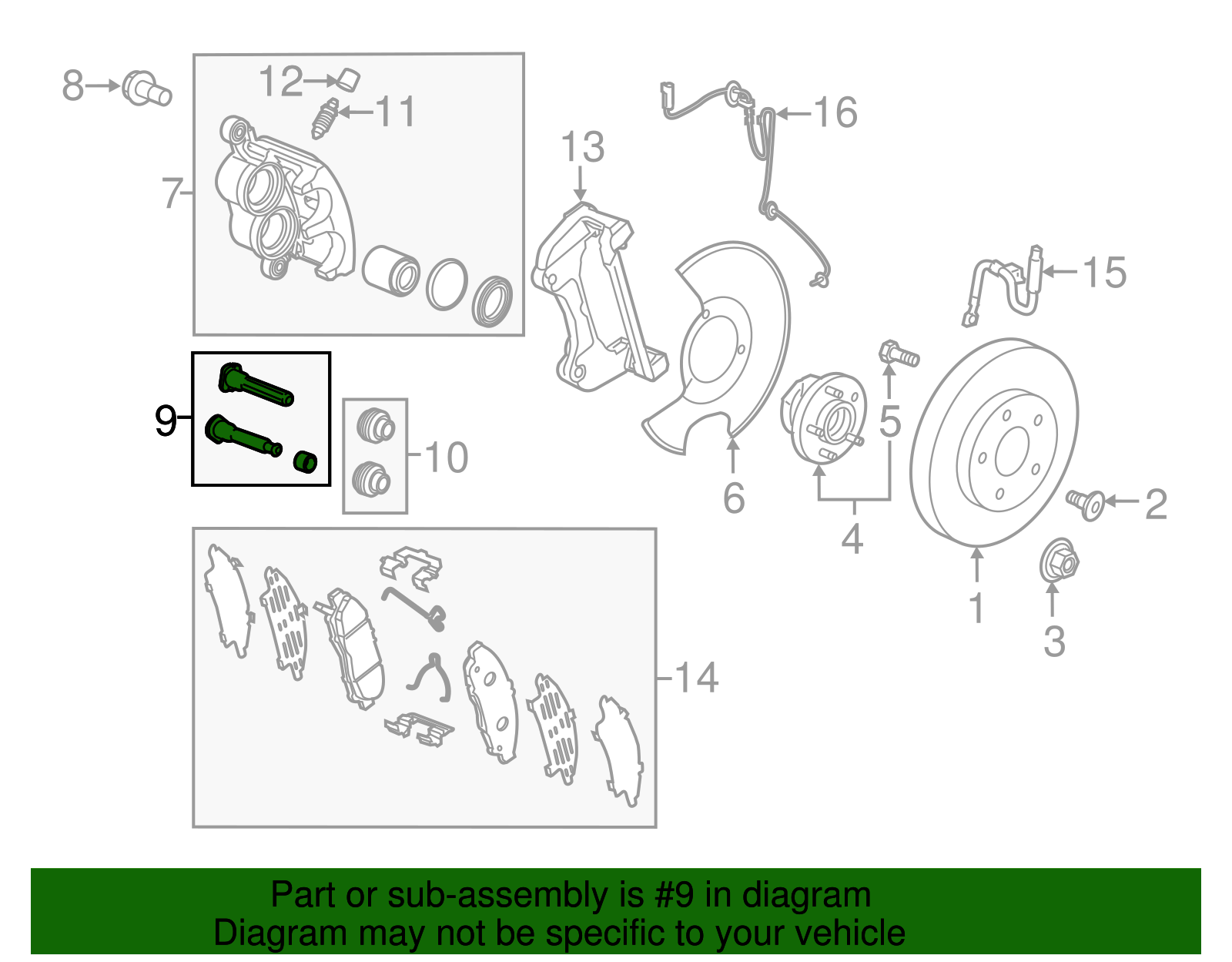 Front Brake Caliper Guide Pin Kit - GM (13539814)
