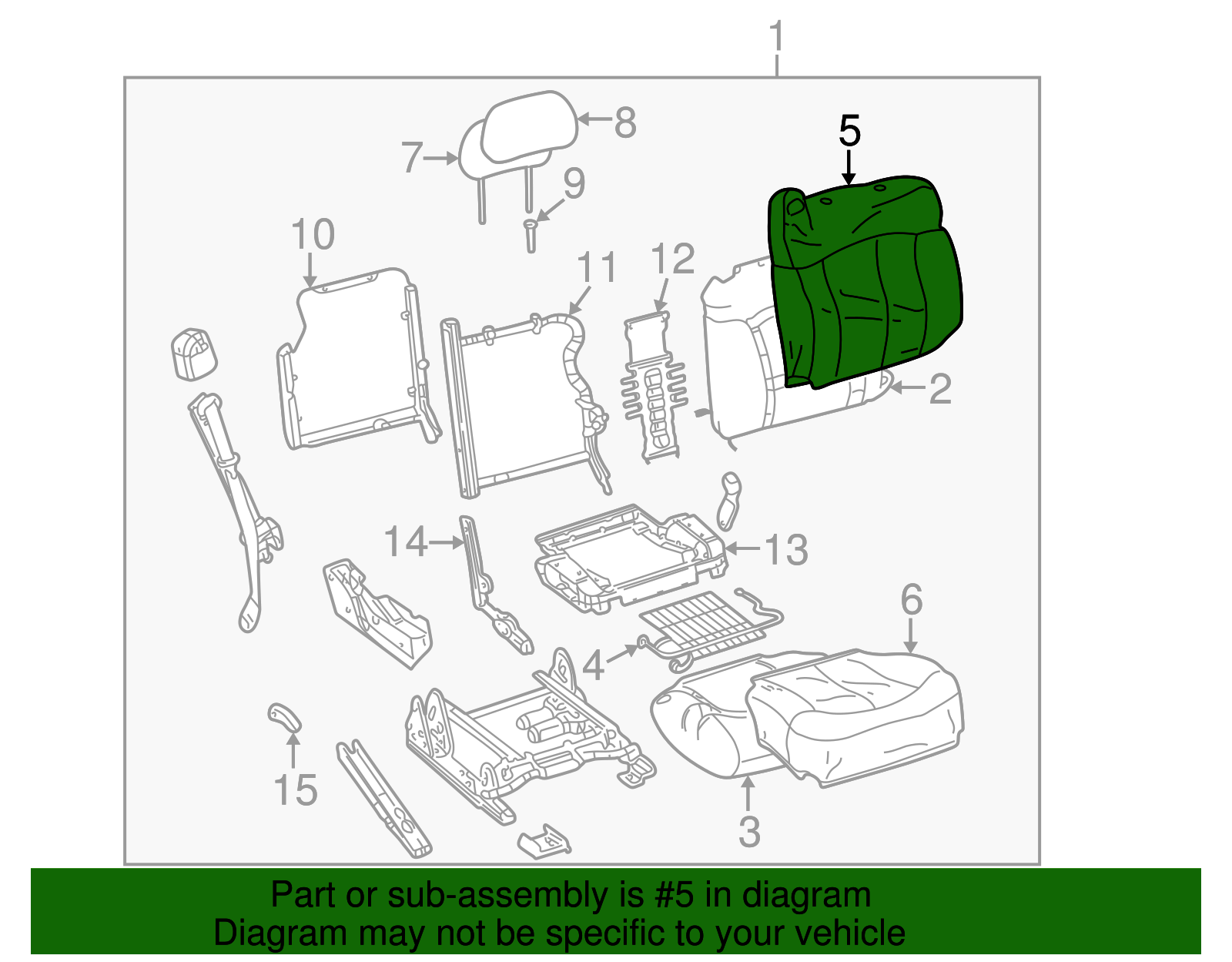 Seat Back Cushion Cover - GM (89041036)