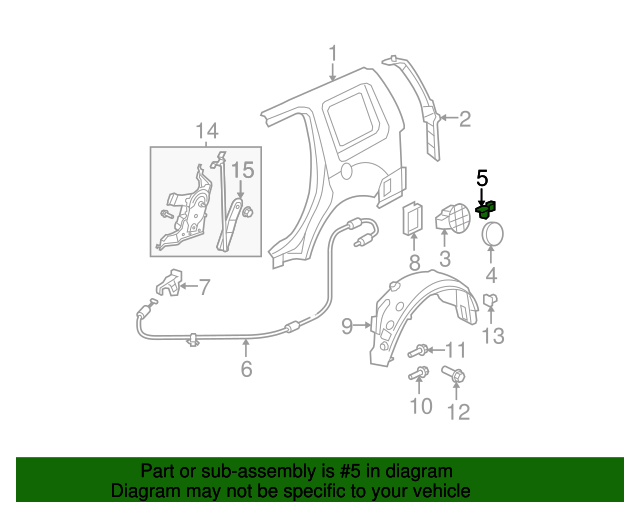 74490SZAA01 Grommet, Fuel Cap 20092015 Honda Pilot Honda Parts