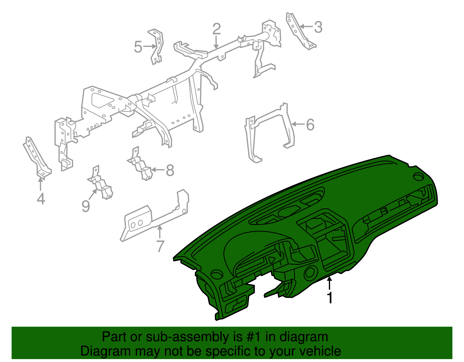 Instrument Panel - Volkswagen (7P1-857-003-J-HA3)
