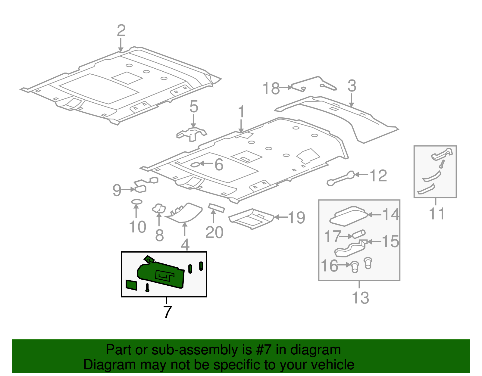 Sunshade Assembly                            *Gray        Y - GM (25925246)