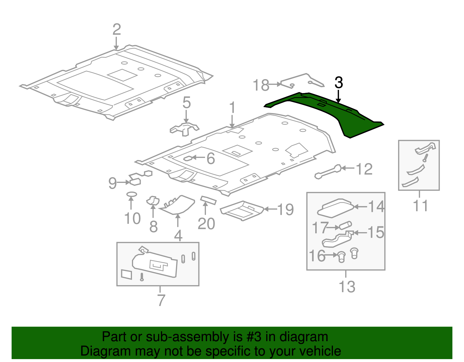 Panel Assembly-Hdlng Rear Tr *Gray Y - GM (25836801)