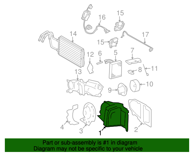 20062011 Lincoln Town Car Evaporator Core 6W1Z19850CA