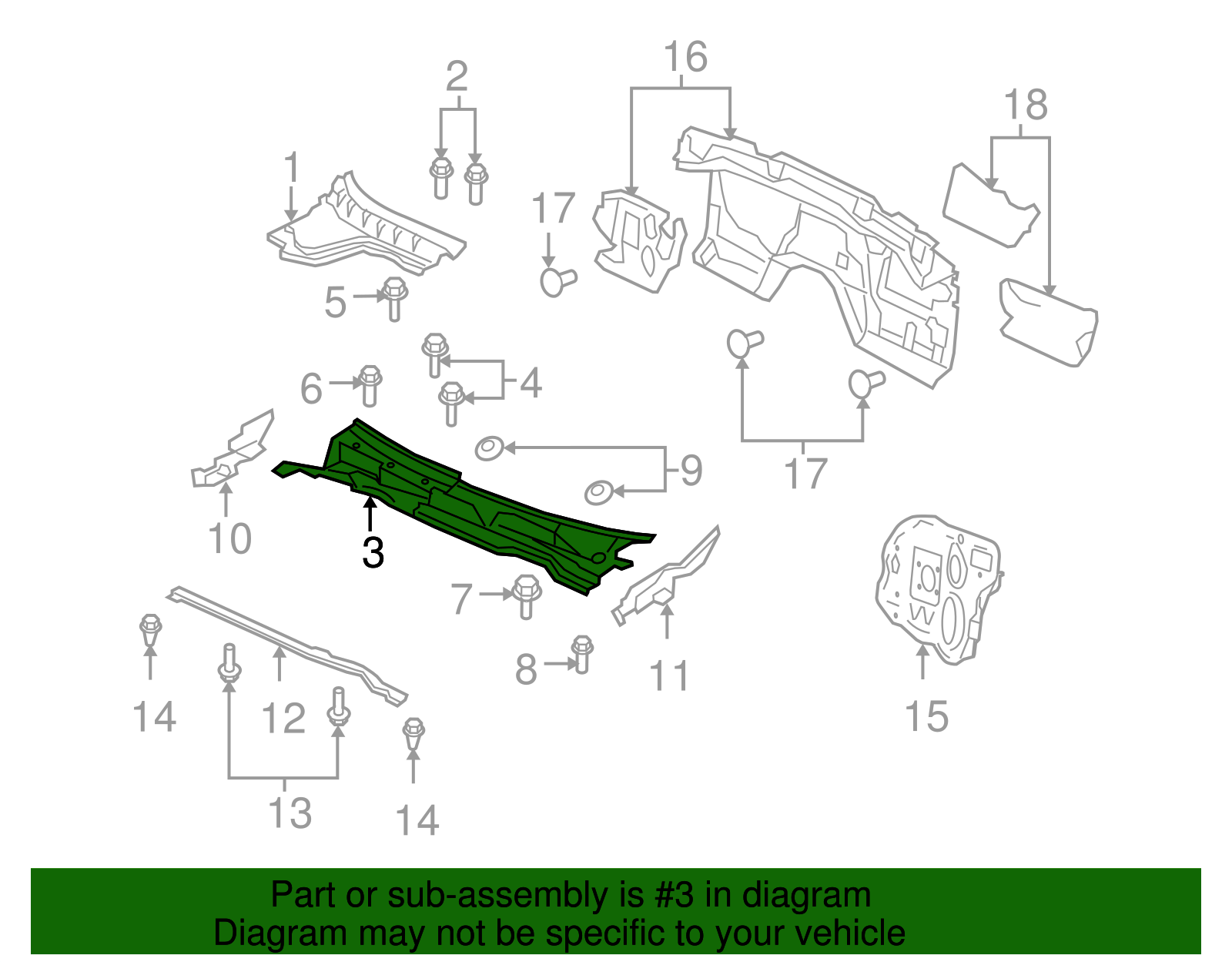 Panel, Air Inl Grl (Lower) - GM (92215638)