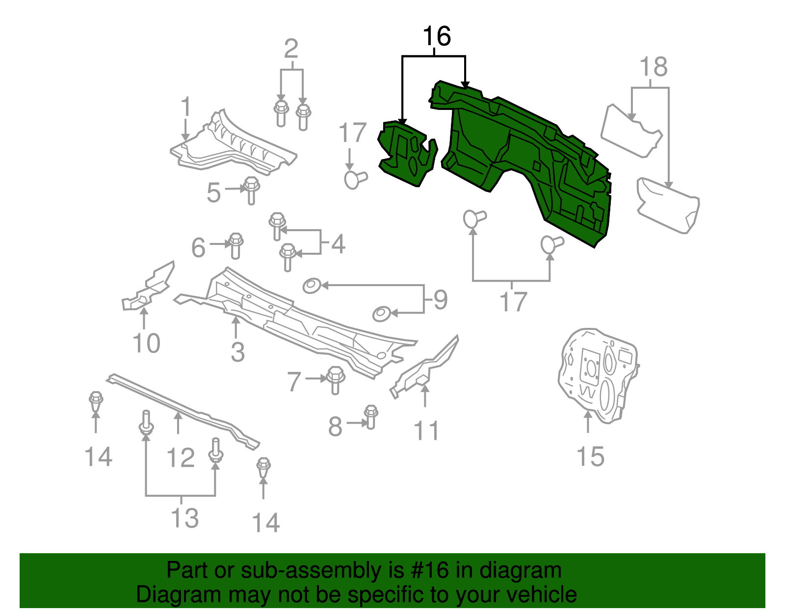 Inner Dash Panel Insulator - GM (92216972)