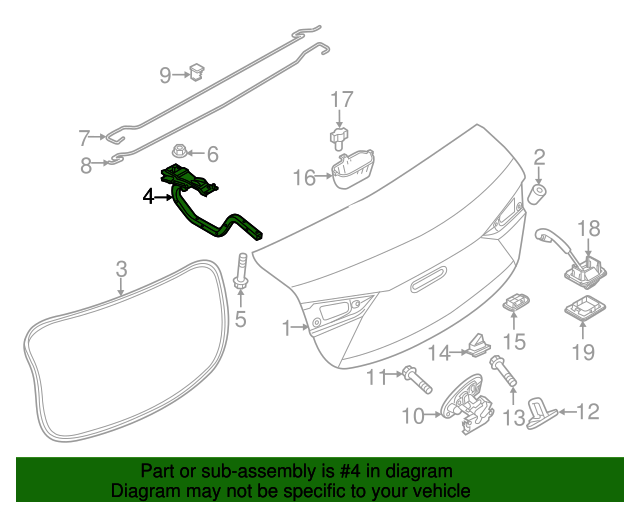 20142016 Mazda 3 OEM NEW 20142016 Mazda 3 Driver Side Trunk Deck Lid