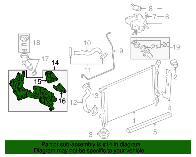 20062011 GM Engine Coolant Bypass Hose 12589978 GMPartsNow