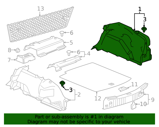 20172019 Buick LaCrosse Trunk Side Trim 26227360