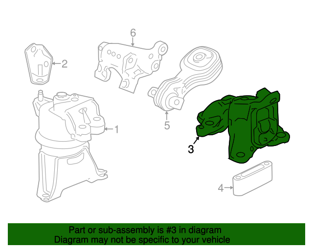 50850TR6A71 Trans Mount 20132015 Honda Civic Genuine Honda Parts