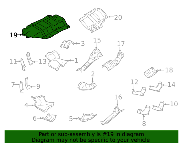 59024FL010 Heat Shield 20182021 Subaru World OEM Parts Subaru
