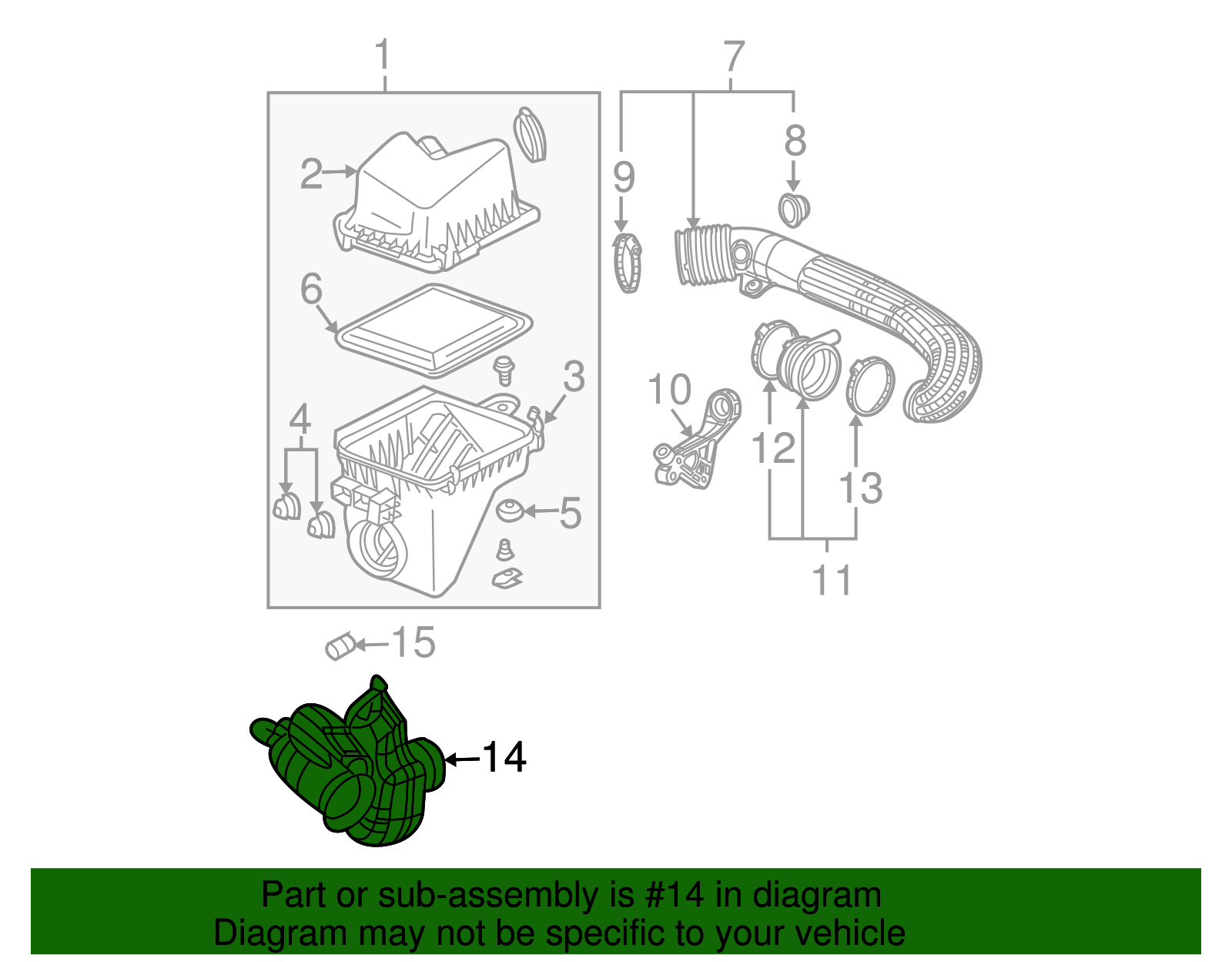 Duct Assembly, Front Int Air (W/ Reso) - GM (10360308)