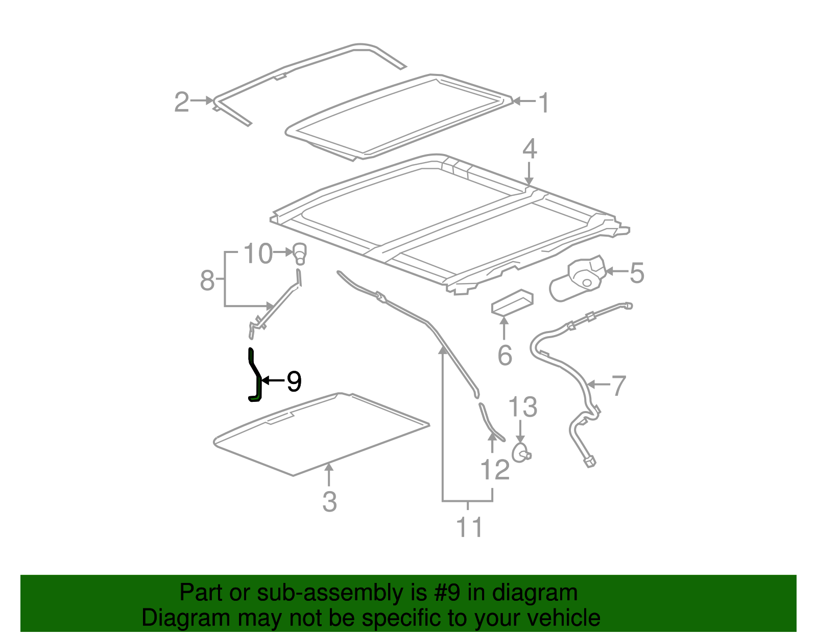 Sunroof Housing Front Drain Hose - GM (25671532)