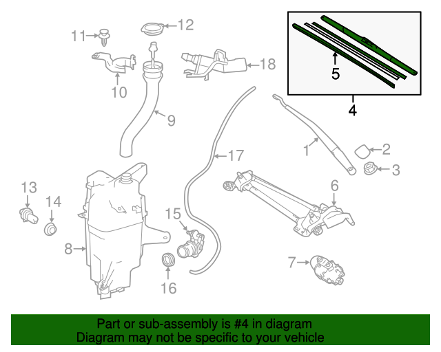 20132018 Toyota Windshield Wiper Blade (Left, Front) 8522242120