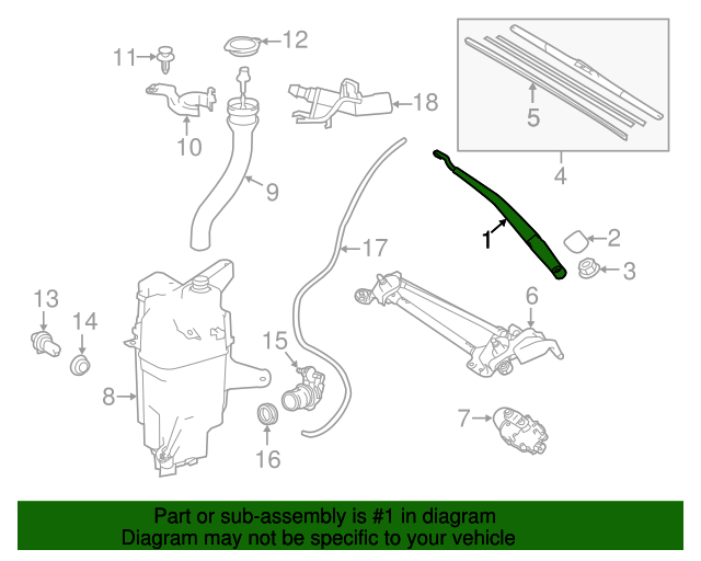20132018 Toyota RAV4 Wiper Arm 852110R030 Toyota Parts Center