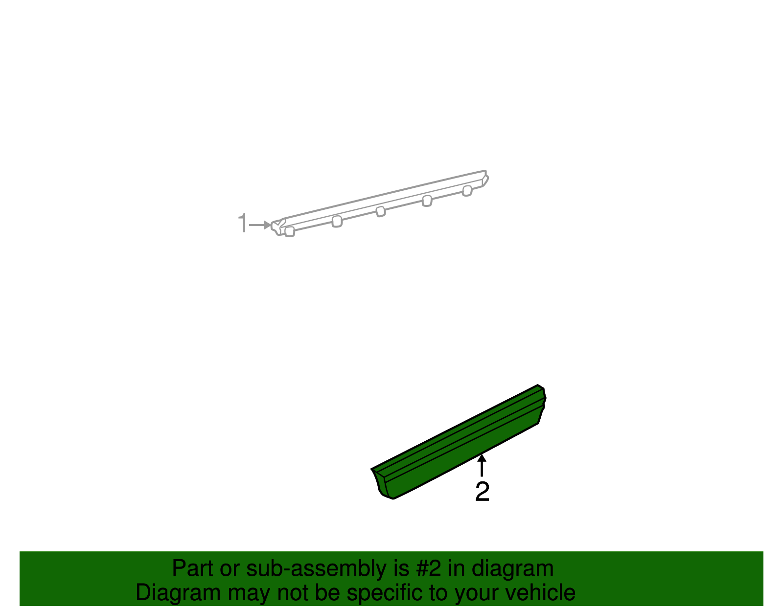 Primed Rear Driver Side Door Molding - GM (88944487)