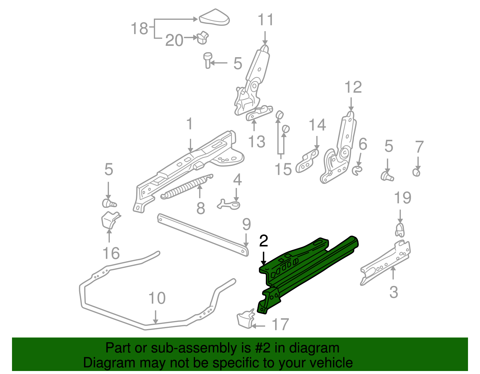 Seat Adjuster - GM (88994416)