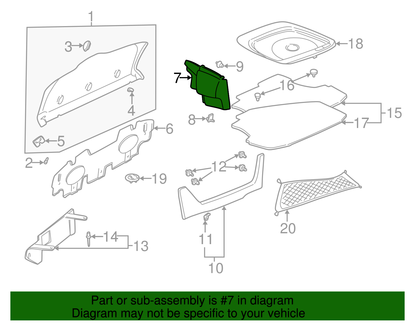 Trunk Side Trim - GM (25697520)
