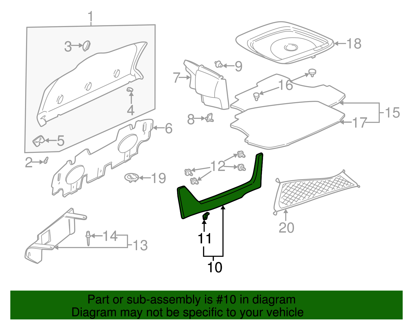 Tail Panel Trim - GM (25708826)
