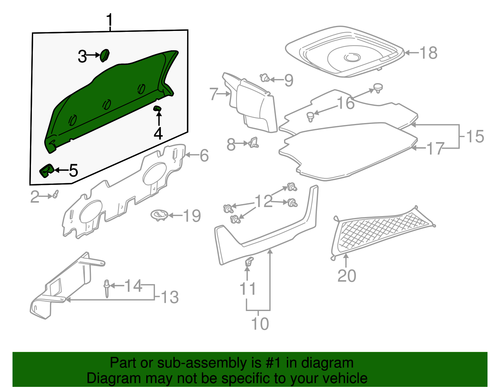 Pkg Tray Trim - Buick (25720842)