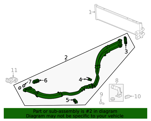 20202022 Cadillac CT5 Transmission Fluid Cooler Inlet and Outlet Pipe