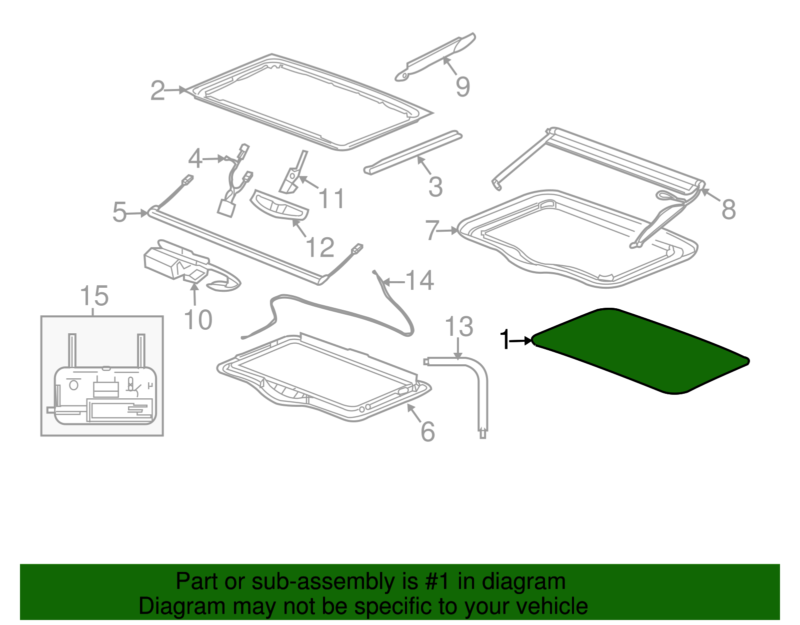 Sunroof Window - GM (89044575)