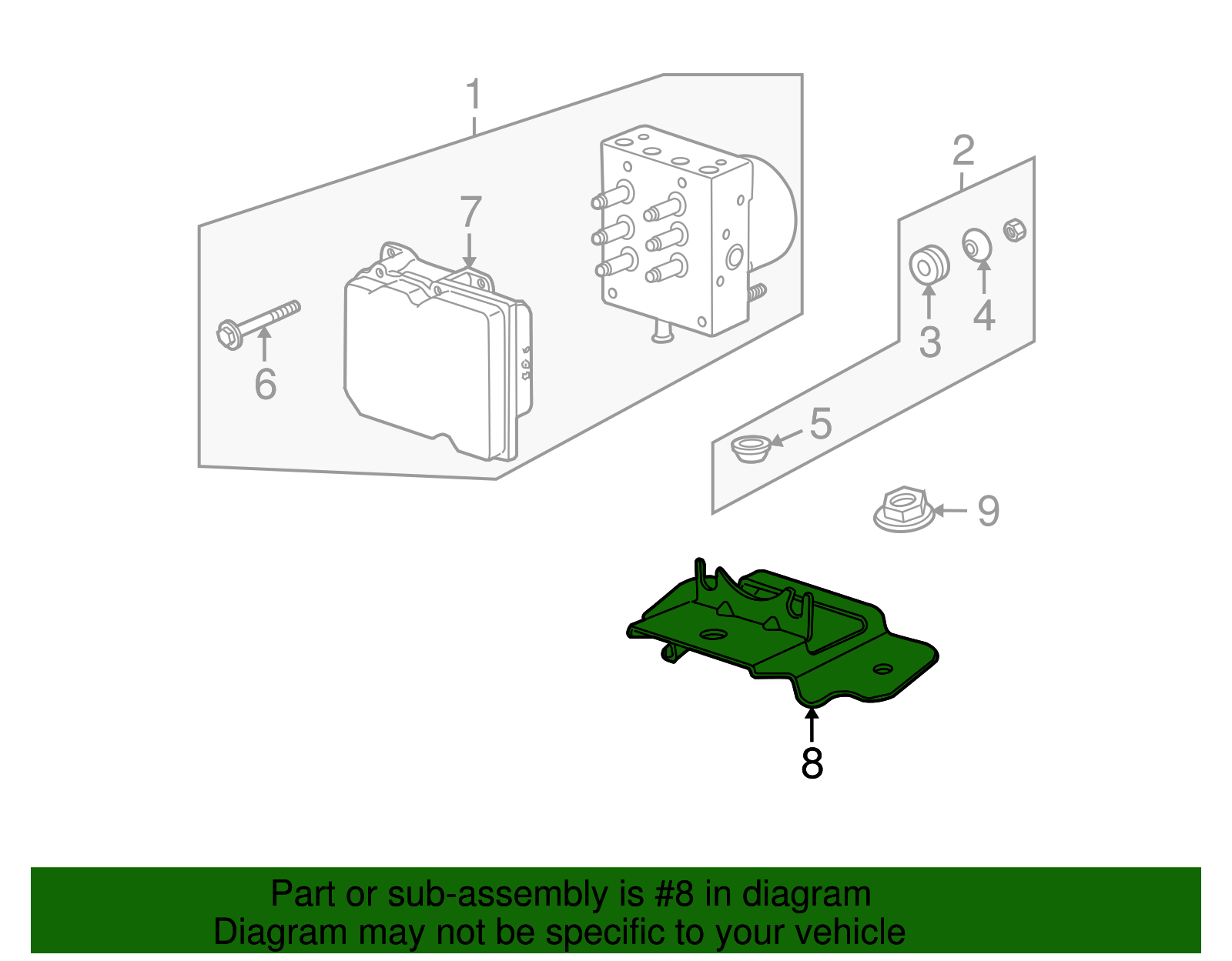 ABS and Traction Control Module Bracket - GM (10390116)