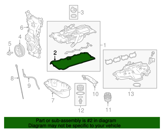 20152024 Lexus Valve Cover Gasket 1121336050 OEM Parts Online