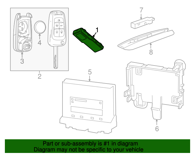 20132017 GM Remote Control Door Lock Receiver 13586942
