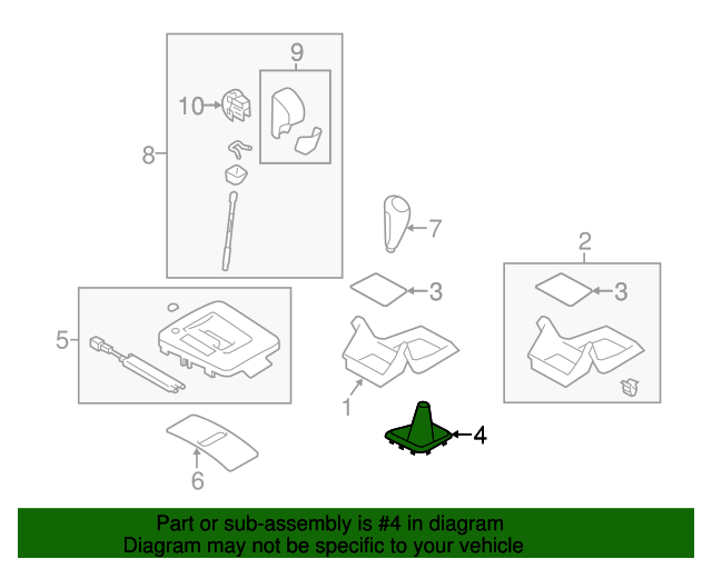 92123FG100JC Shift Boot 20092017 Subaru Quick Subaru Parts