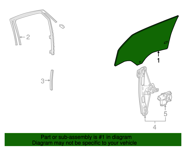 22894981 GM Driver Side Rear Door Window GM Parts Store