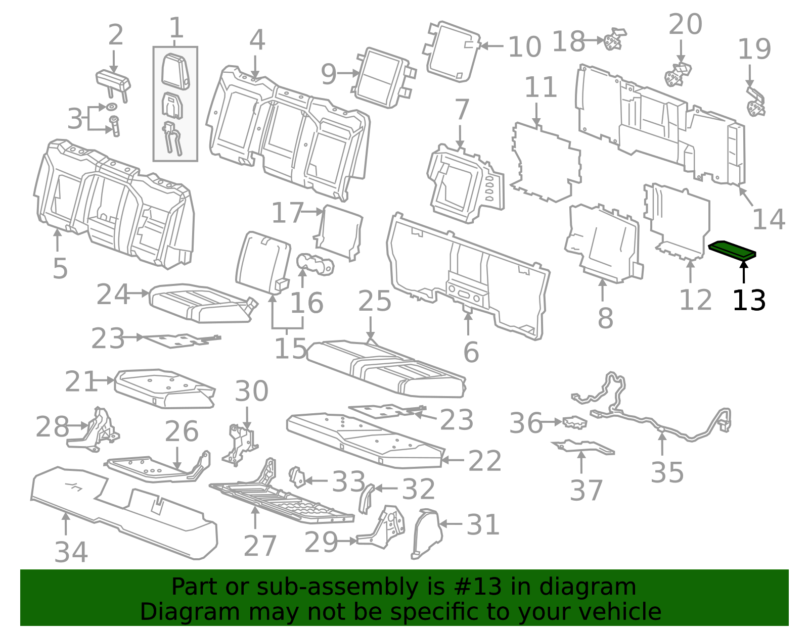 Driver Side Instrument Panel Storage Compartment Liner - GM (84372928)