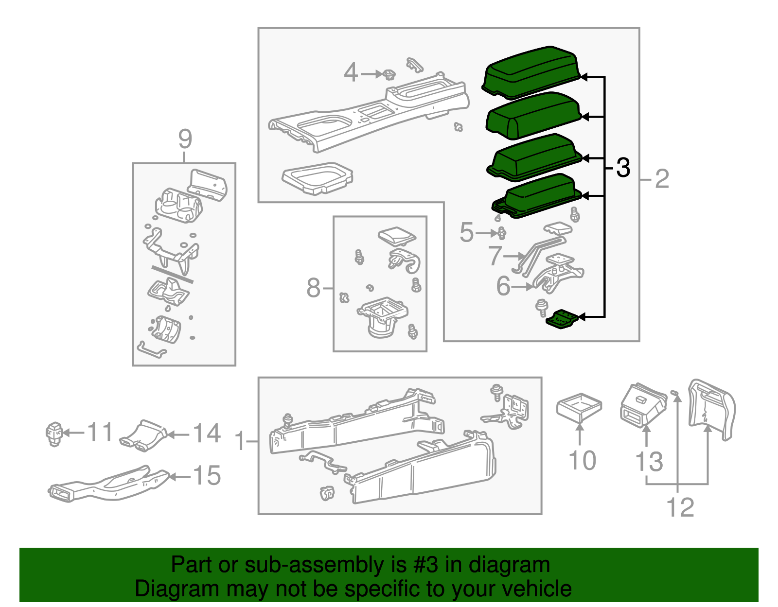 Armrest Assembly - Ford (XW4Z-5406024-BAD)