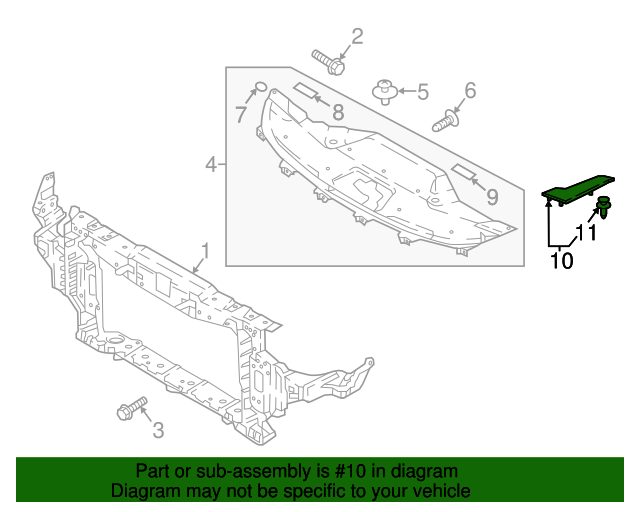 20182023 Kia Stinger Radiator Support Access Cover Cap 84130J5000