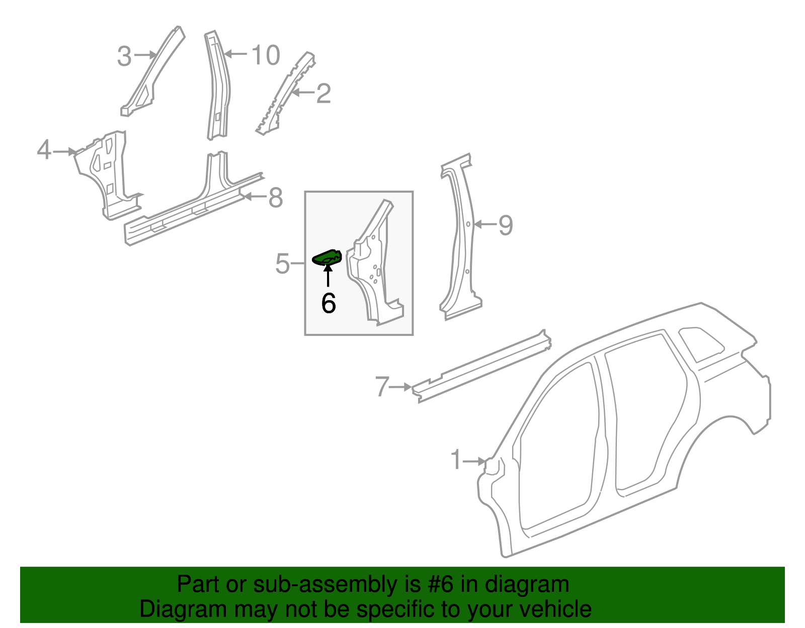 Passenger Side Body Hinge Pillar Lower Baffle - GM (96622945)