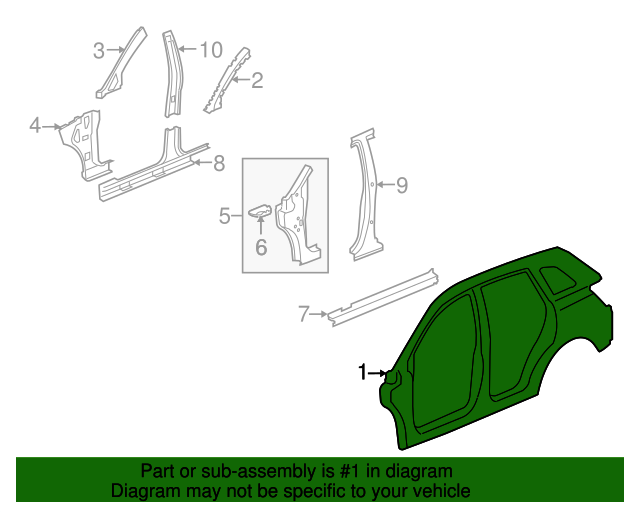 20082015 GM Driver Side Outer Body Side Panel with Reinforcements 19121014 GM Parts Online