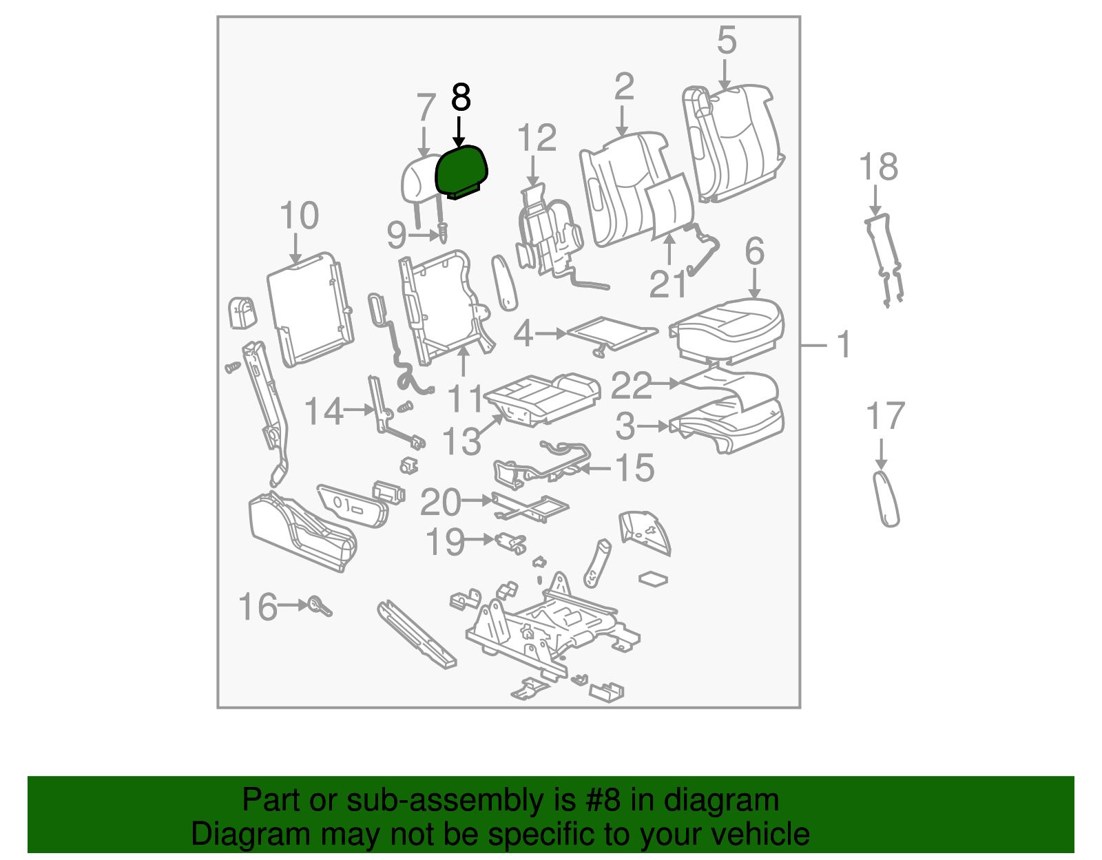 Headrest Cover - GM (89044892)