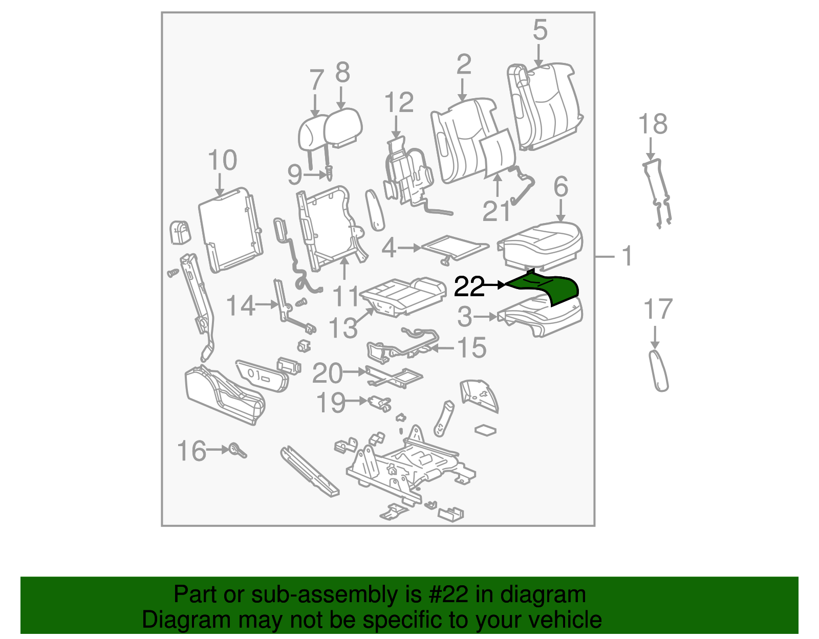 Passenger Seat Cushion Heater - GM (88940309)