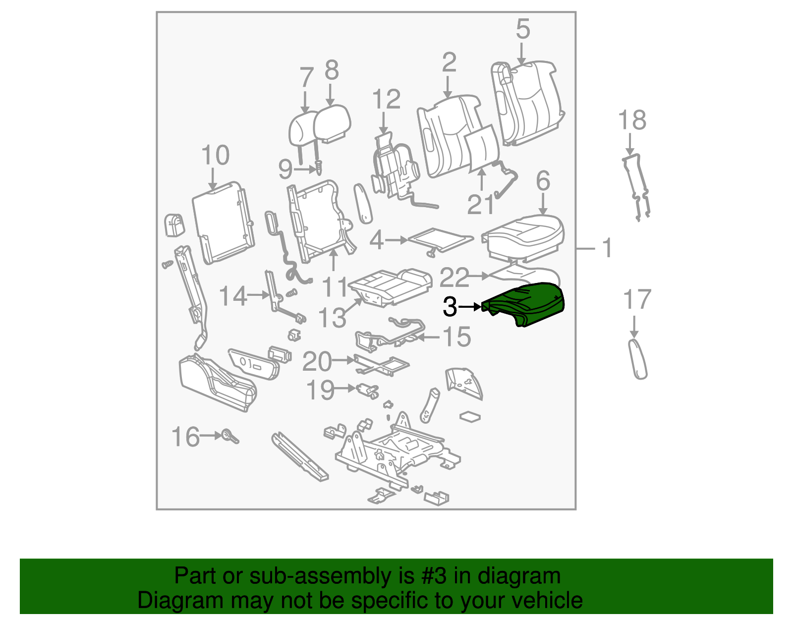 Seat Cushion Pad - GM (88941609)