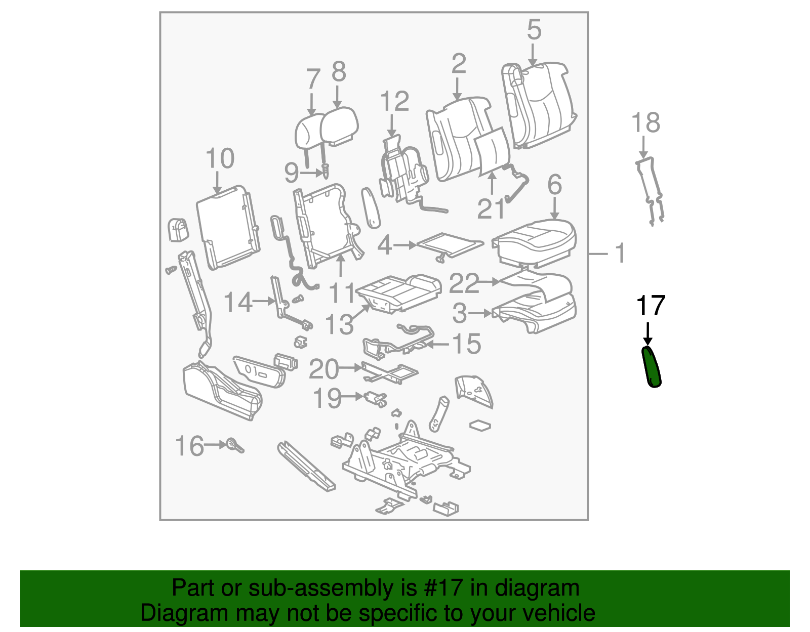 Seat Armrest - GM (88942003)