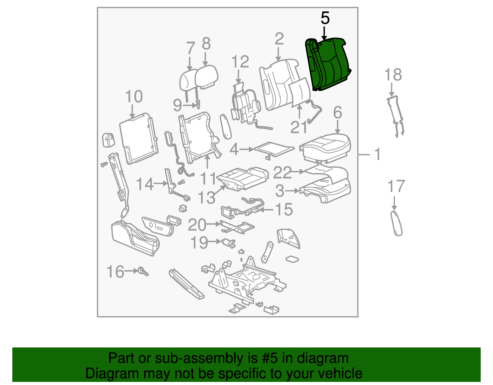 Seat Back Cover - GM (89041034)