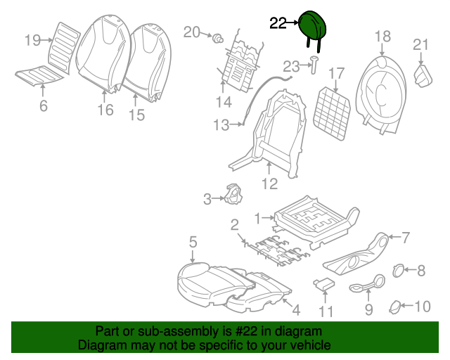 20102015 Mini Cooper Headrest 52107248584 BMW Mini Parts Depot