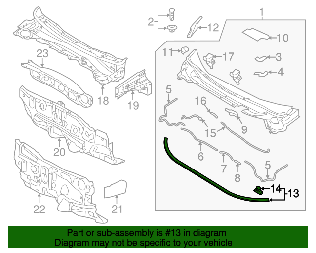 864311W000 Rear WeatherStrip 20122017 Kia Rio Kia.Parts Store