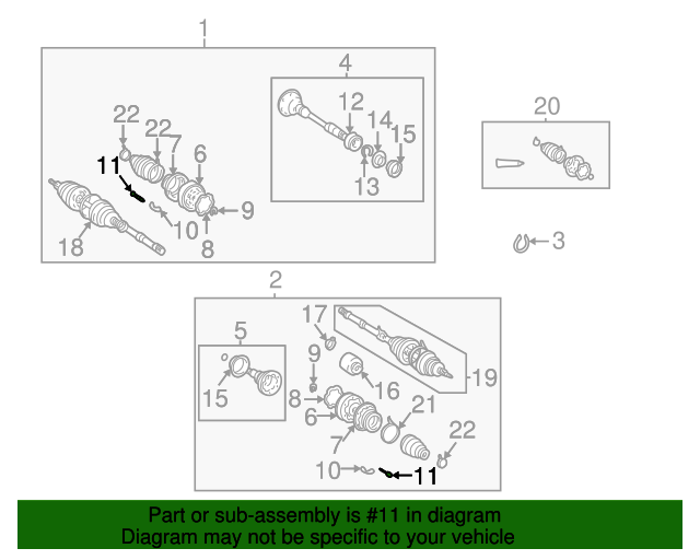 9011010015 Inner Joint Bolt 20012003 Toyota Highlander Boch